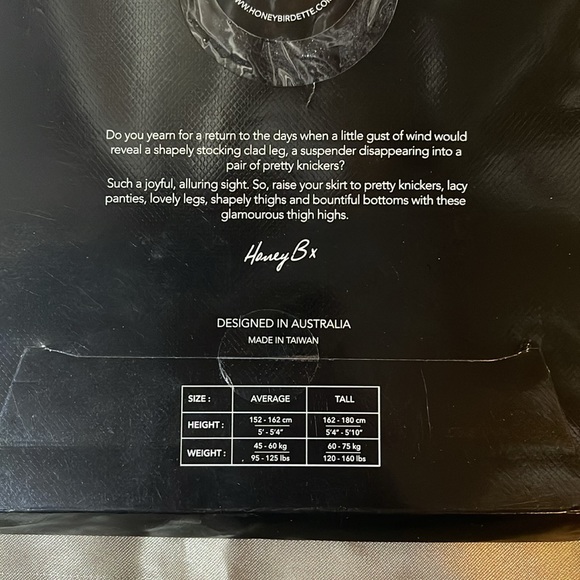 Honey Birdette Black Dentelle Stockings - Picture 3 of 4